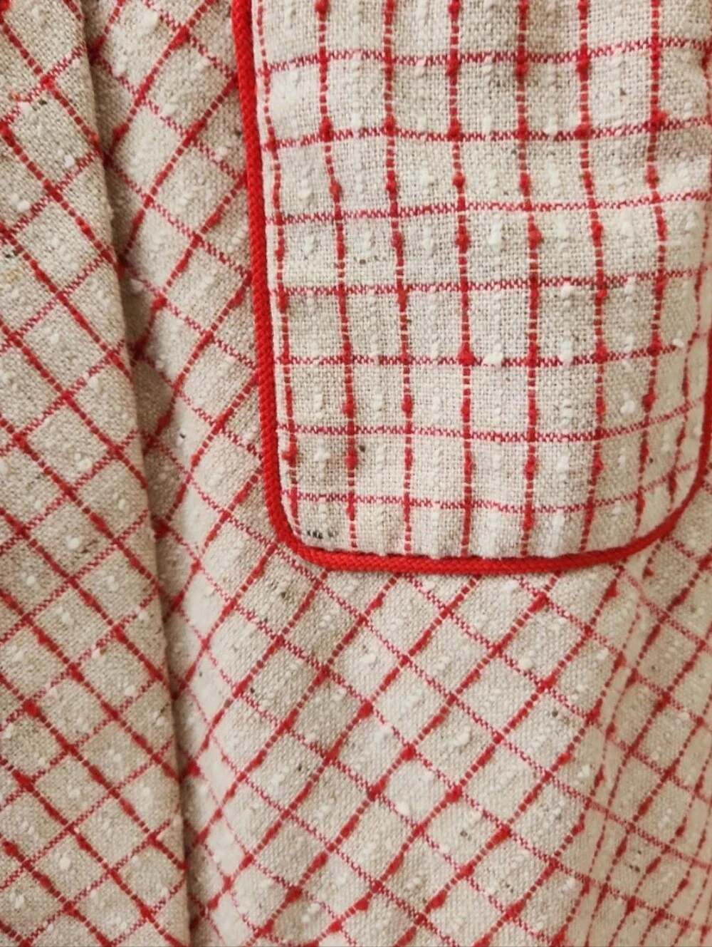 Vintage Christmas Winter Red Plaid Coat Jacket size 3t 4t smocked like